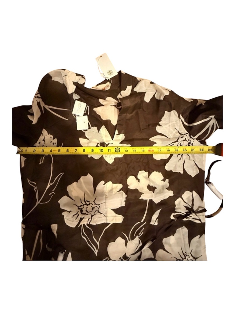 NWT Tory Burch Daisy Caftan in 🟤 ⚪️ Size Large - Picture 4 of 6